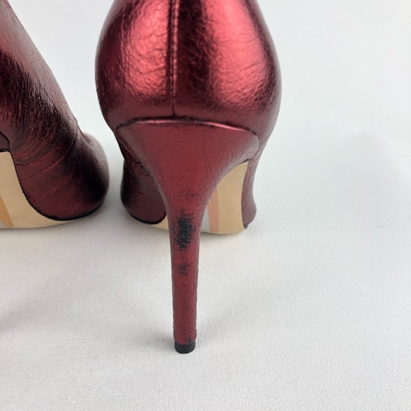 Sam Edelman Red Hazel Pointed Pumps Heels Shoes Stilettos Holiday Size 6 - Picture 6 of 8